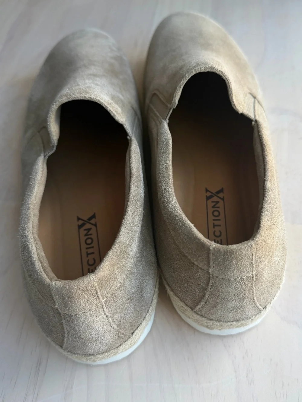 Section X Men's Slip-On Suede Loafers in Light Taupe